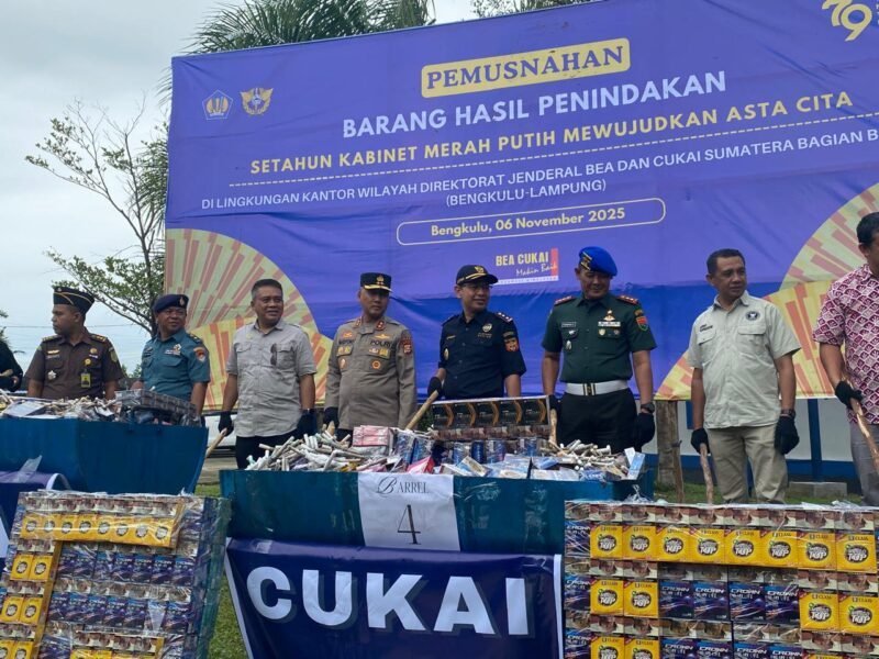Pemusnahan Rokok ilegal, salah satu bentuk pengawasan peredaran Rokok Ilegal