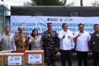 Sinergi PT Pelindo Regional 2 Bengkulu, Satgas BUMN dan Lanal Bengkulu membantu korban banjir di Kabupaten Lebong melalui penyaluran bantuan logistik dan kebutuhan pokok bagi masyarakat terdampak.