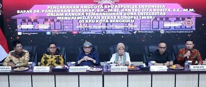 Parsadaan Harahap dan Iffa Rosita melakukan kunjungan kerja ke Bengkulu membawa agenda penguatan SDM melalui LMS dan pembangunan Zona Integritas KPU.
